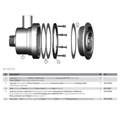 Форсунка гидромассажная Hayward TURBO-JET SP1450TVE под лайнер (50 мм)