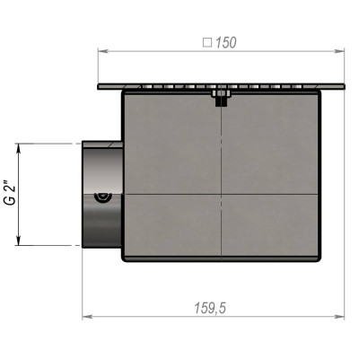 Донный слив под бетон Aquaviva 2'', AISI 304 (150x150 мм)