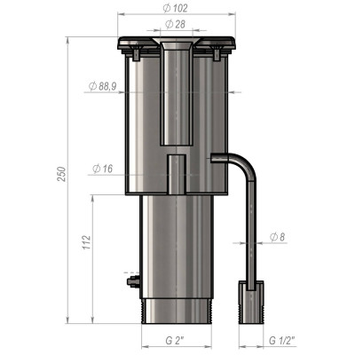 Форсунка гидромассажная Aquaviva, AISI 304 (20 м3/ч)