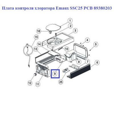 Плата контроля хлоратора Aquaviva SSC25 PCB 89380203