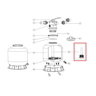 Дюзовая коробка 89011607 в комплекте с трубой для Aquaviva P700