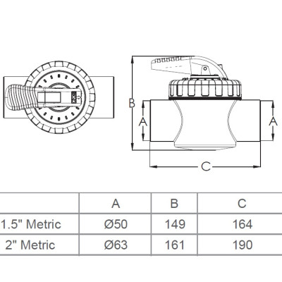 Кран Aquaviva V40-2 (E) двух позиционный 50 мм.