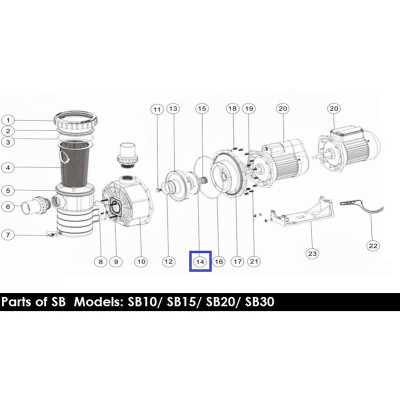 Крыльчатка  для насоса Aquaviva SB30/SR30 1311006