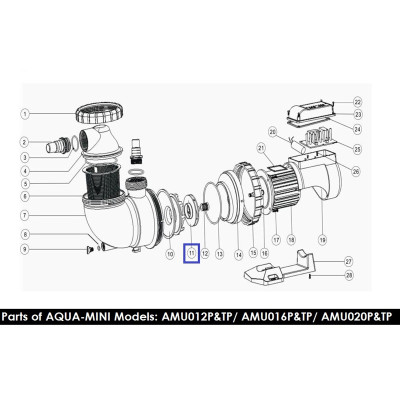 Крыльчатка для насоса AquaViva AMU020TP/AMU020P (1311044)