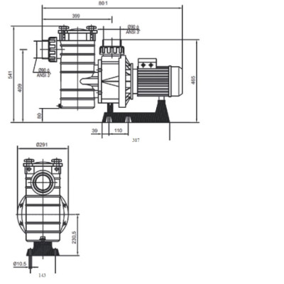 Насос Hayward HCP38251E KAP250 M.B (220В, 41 м3/ч, 2.5HP)