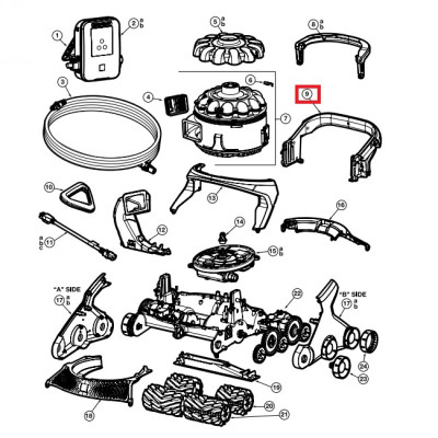 Корпус задней ручки пылесоса Hayward AquaVac 600/650 (RCX36131519237)