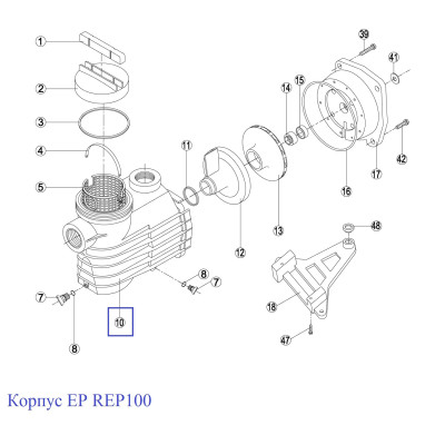 Корпус насоса Kripsol EP - Rep 100.A / RBH0010.04R (RPUM0010.04R)