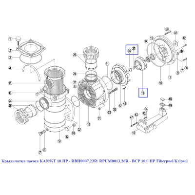 Крыльчатка насоса Kripsol KAN/KT 10 HP (RBH0007.23R/ RPUM0013.26R)