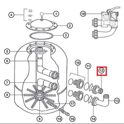 Муфта Hayward NCX2312059 для фильтра NC d500-600