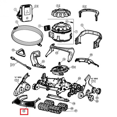 Передняя накладка корпуса для пылесоса Hayward AquaVac 600 и 650 (RCX361318236)