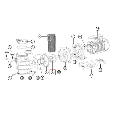 Крыльчатка для насосов Hayward Max-Flo/ PowerLine Plus 1,5 НР (SPX1616CEX)