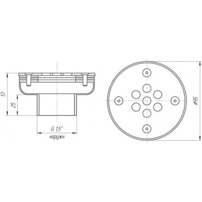 Форсунка донная 90 Плёнка AISI316L